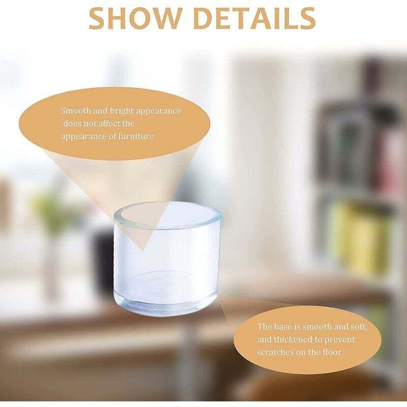 32 pcs 25Mm Clear Plastic ROund Chair Leg Caps Fit For ROund Table And Chair Legs With Diameter 25-27Mm - Image 3