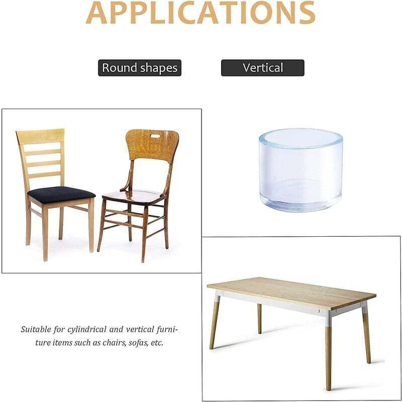 32 pcs 25Mm Clear Plastic ROund Chair Leg Caps Fit For ROund Table And Chair Legs With Diameter 25-27Mm - Image 4
