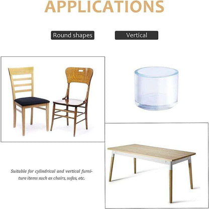 32 pcs 25Mm Clear Plastic ROund Chair Leg Caps Fit For ROund Table And Chair Legs With Diameter 25-27Mm - Image 4
