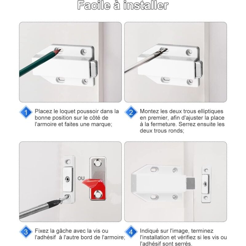 Push To Open 4 Pieces Push Open Push Door Cupboard Magnet Closure For Cabinet Drawer System Magnetic Latch Lock Push - Image 3
