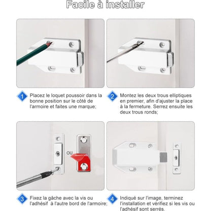 Push To Open 4 Pieces Push Open Push Door Cupboard Magnet Closure For Cabinet Drawer System Magnetic Latch Lock Push - Image 3