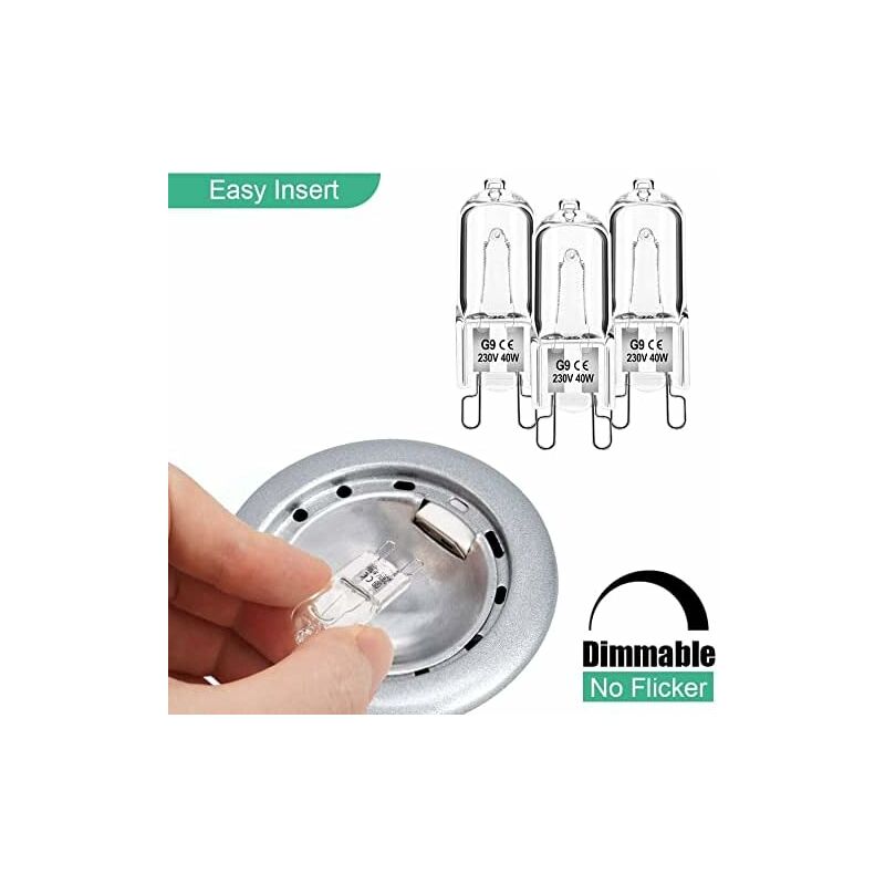 Dimmable G9 Halogen Bulbs 40W 230V Warm White For Microwave Oven Cooker Ceiling Lights Pack Of 12 [Energy Class G] - Image 2