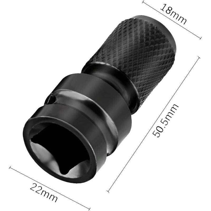 Impact Socket Driver Bit, 1/2" Square To 1/4" Hex Socket Adapters, For Impact Ratchet Wrench And Screwdriver Bit Holder - Image 4