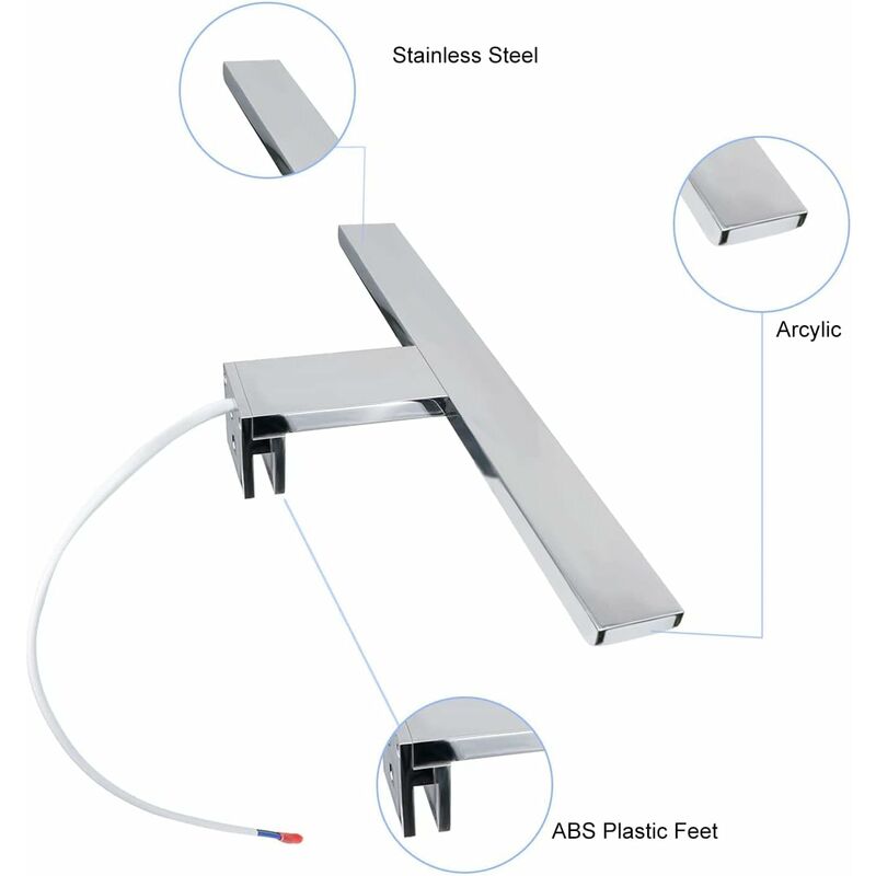 Bathroom Mirror Light 30Cm LED 6W 230 Volt Bathroom Mirror Light 3000K Full Aluminum 3In1 Bathroom Mirror Light - Image 3