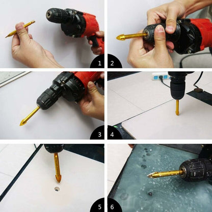 Tungsten Steel Glass Ceramic Tile Crystal Drill Bits With Hex Shank Titanium Coated 3Mm 4Mm 5Mm 6Mm 8Mm 10Mm 6 Pack - Image 4