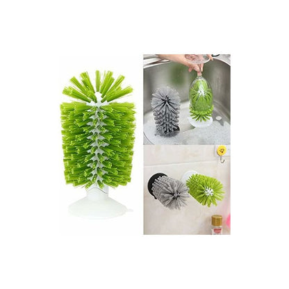 Glass Bottle Brush, Cleaning Brush With Suction Cup, Bar Glass Bottle Cleaner, Kitchen Sink Cleaning Brush - Image 3