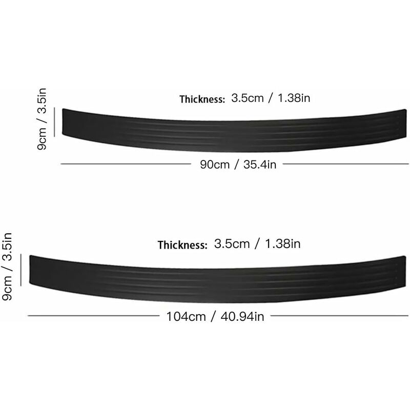 Rear Bumper Protector Guard Universal Black Rubber Anti-Scratch Trunk Door Entry Guards Accessory Trim Cover For - Image 2