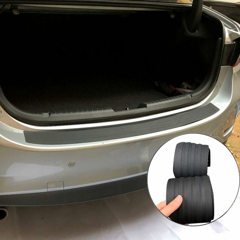 Rear Bumper Protector Guard Universal Black Rubber Anti-Scratch Trunk Door Entry Guards Accessory Trim Cover For - Image 3