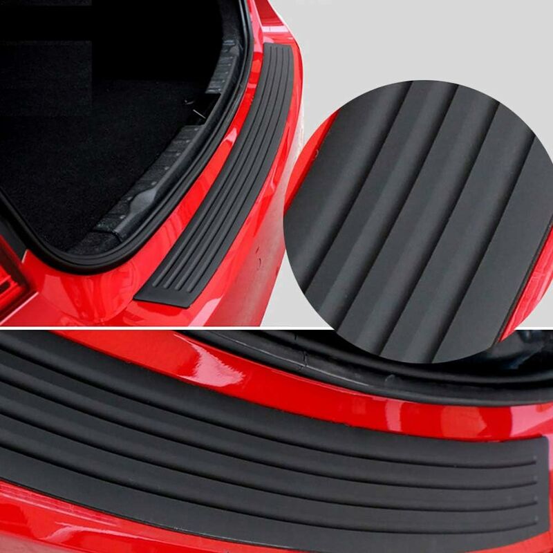 Rear Bumper Protector Guard Universal Black Rubber Anti-Scratch Trunk Door Entry Guards Accessory Trim Cover For - Image 4