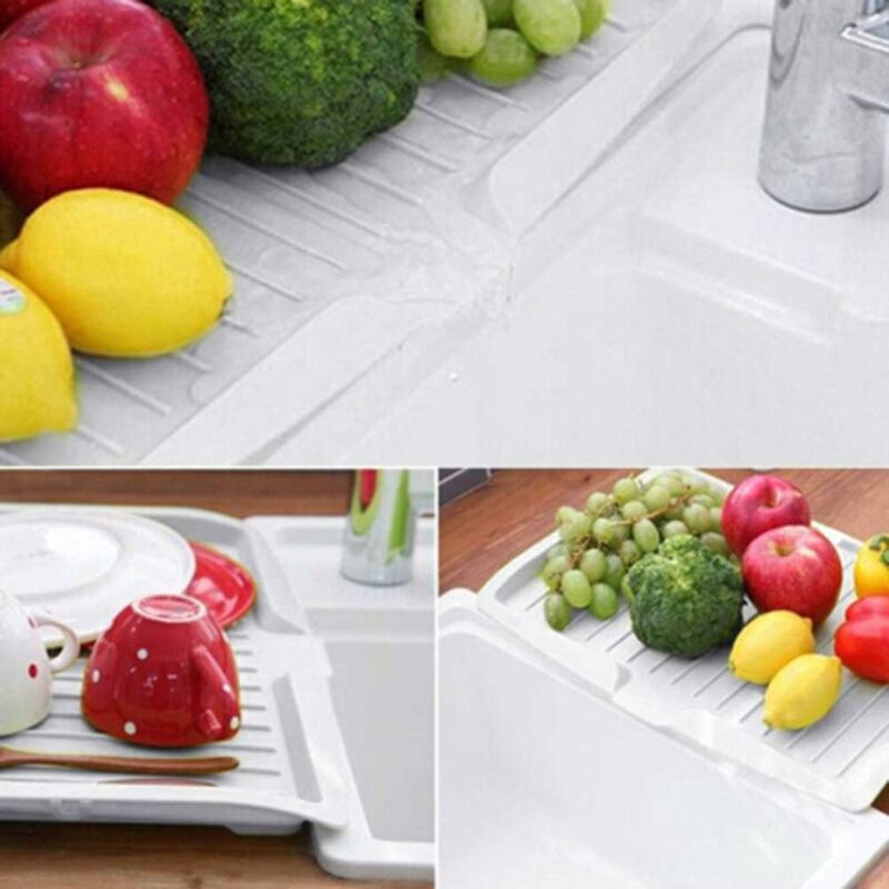 Premium Dish Drainer Plastic Dish Drainer Mat Dish Drainer Dish Rack Sink Side Drainer Sloped Draining Tray For Pots, - Image 3