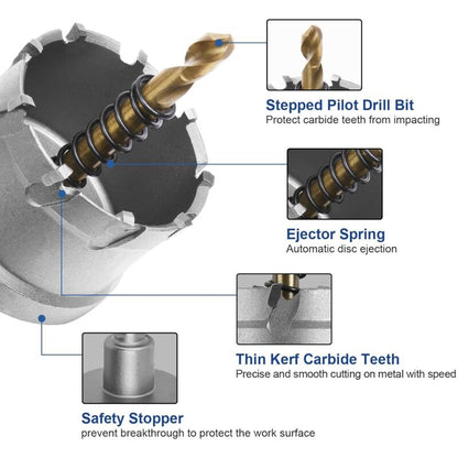 Bi-Metal Hole Saw, 45Mm Industrial Grade Stainless Steel Tct Carbide, High Speed Steel Metal Alloy Hole Saw For Metal, - Image 2