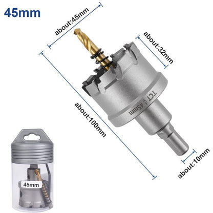 Bi-Metal Hole Saw, 45Mm Industrial Grade Stainless Steel Tct Carbide, High Speed Steel Metal Alloy Hole Saw For Metal, - Image 3
