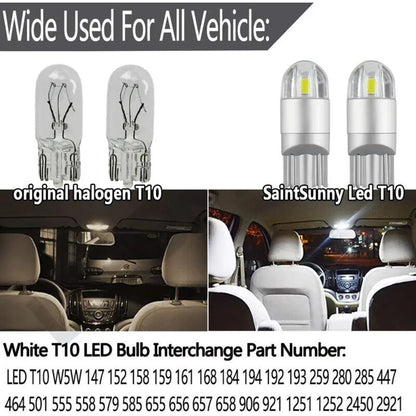T10 W5W LED Side Marker Light 12V 6000K White 168 194 LED Turn Signal Light For Car Motorcycle License Plate Light Bulb - Image 3