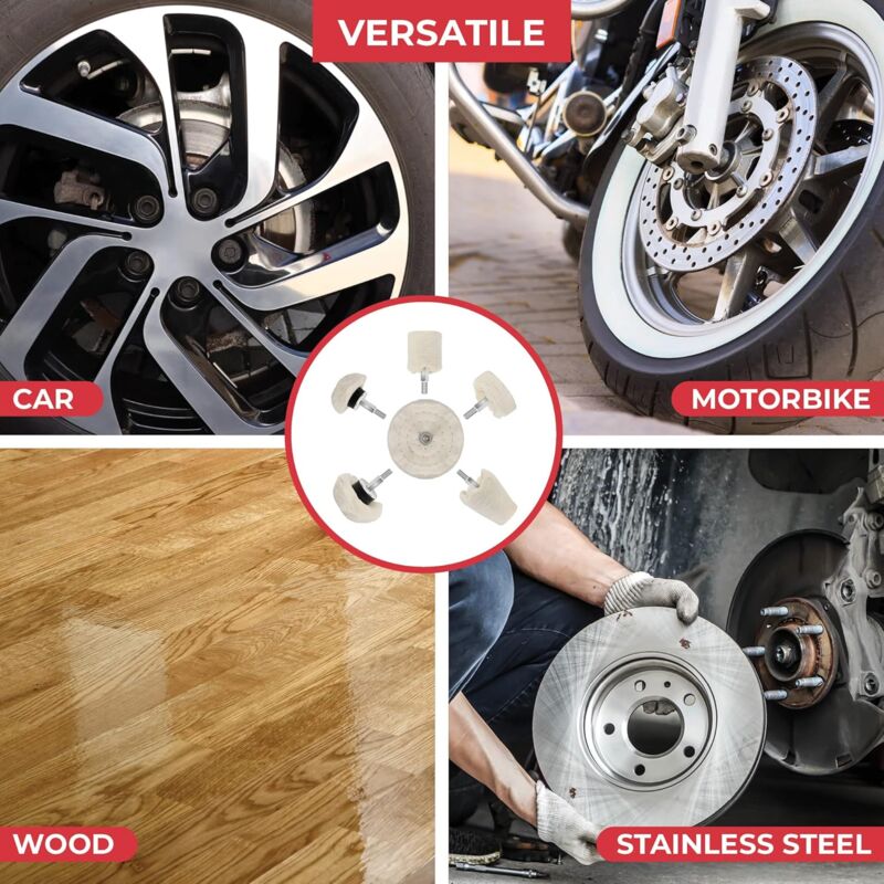 Drill Polishing Pad 6 pcs - Polishing Discs For Metal, Aluminum, Stainless Steel, Chrome, Glass And Diy Projects - 6 - Image 4