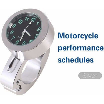 Motorcycle Handlebar Clock, Silver Motorcycle Waterproof Handlebar Glow Mount Clock Watch For Most Motorcycle Cruiser - Image 2
