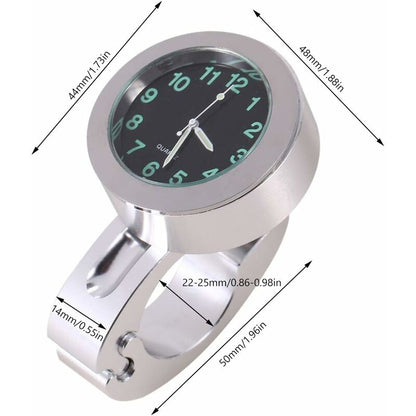 Motorcycle Handlebar Clock, Silver Motorcycle Waterproof Handlebar Glow Mount Clock Watch For Most Motorcycle Cruiser - Image 3