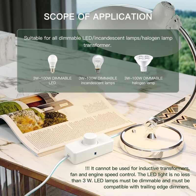3W-100W LED LED Dimmer Switch & 220-240V ROtary Dimmer With Smart Dimmable Knob For Dimmable LED Lights And More. - Image 3