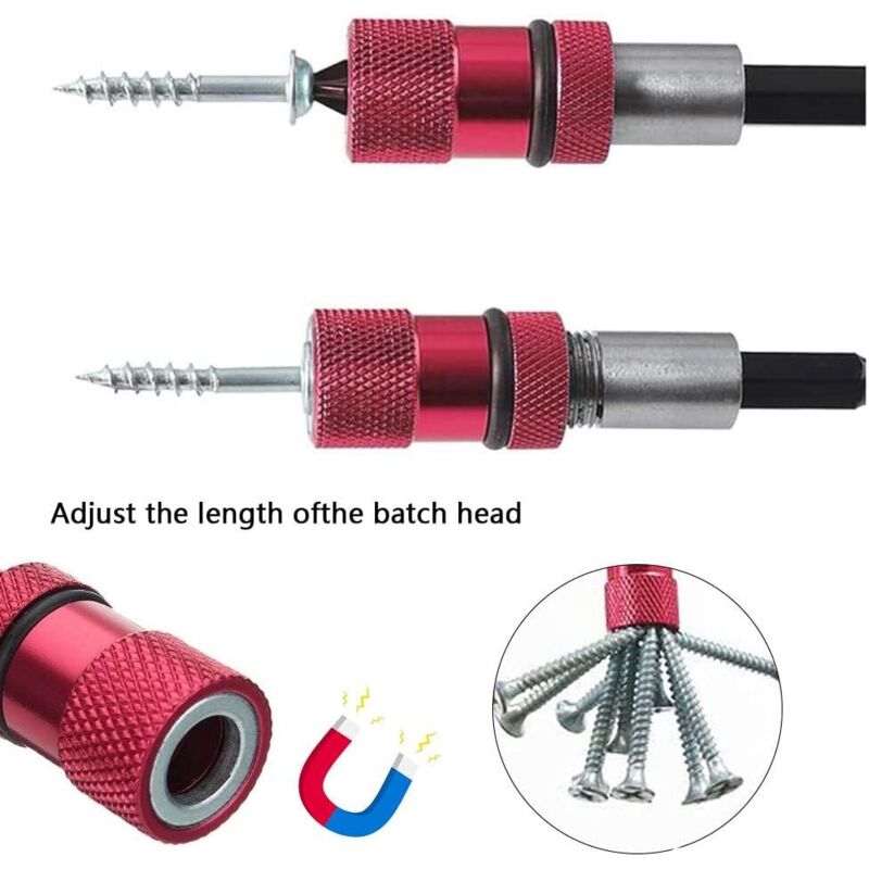 2 pcs Magnetic Bit Holder With Depth Stop 1/4 Inch Screwdriver Chuck Magnetic Drywall Socket Screwdriver Bits For Quick - Image 2
