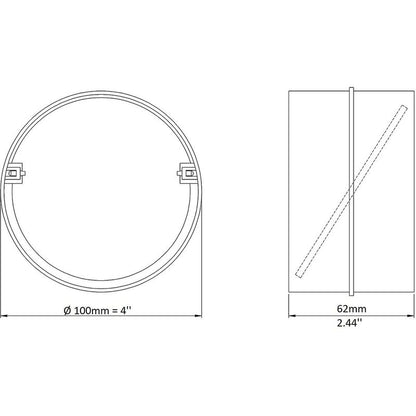 Ø 100Mm Connection With Non-Return Valve ROund Ventilation Pipe Ø 100Mm - Image 2