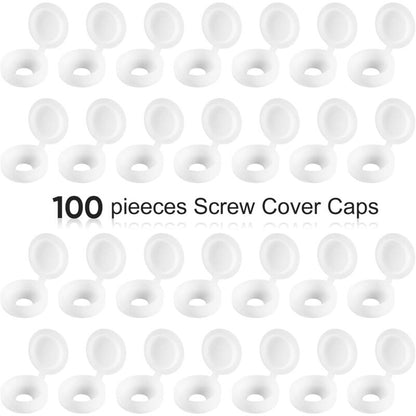 Plastic Hinged Screw Covers Fold Screw Covers Washer Flip Tops White - Image 2
