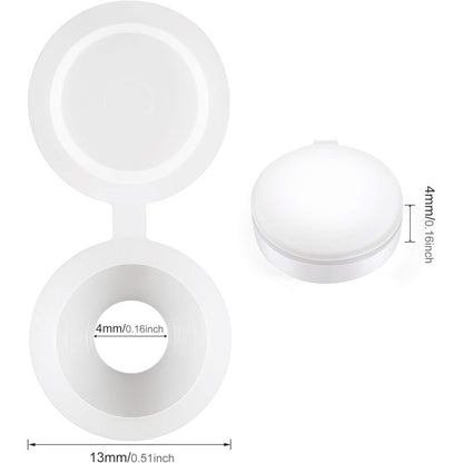 Plastic Hinged Screw Covers Fold Screw Covers Washer Flip Tops White - Image 3