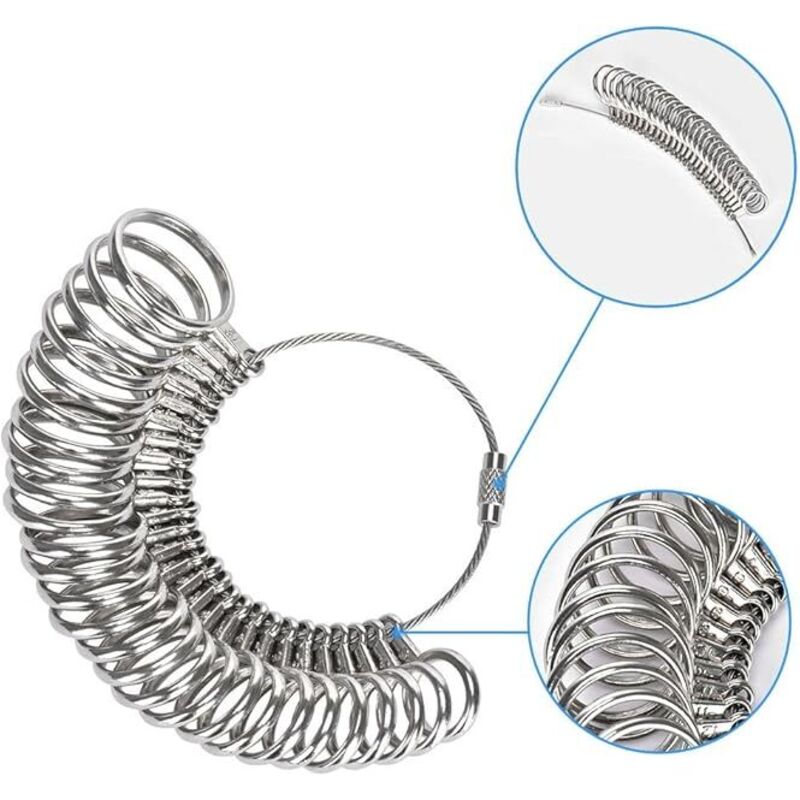 Ring Sizer 41-76 Finger Size Gauge Ring Sizer Tool With 3 Measuring Scales (Eu, Us, Uk) - Image 2