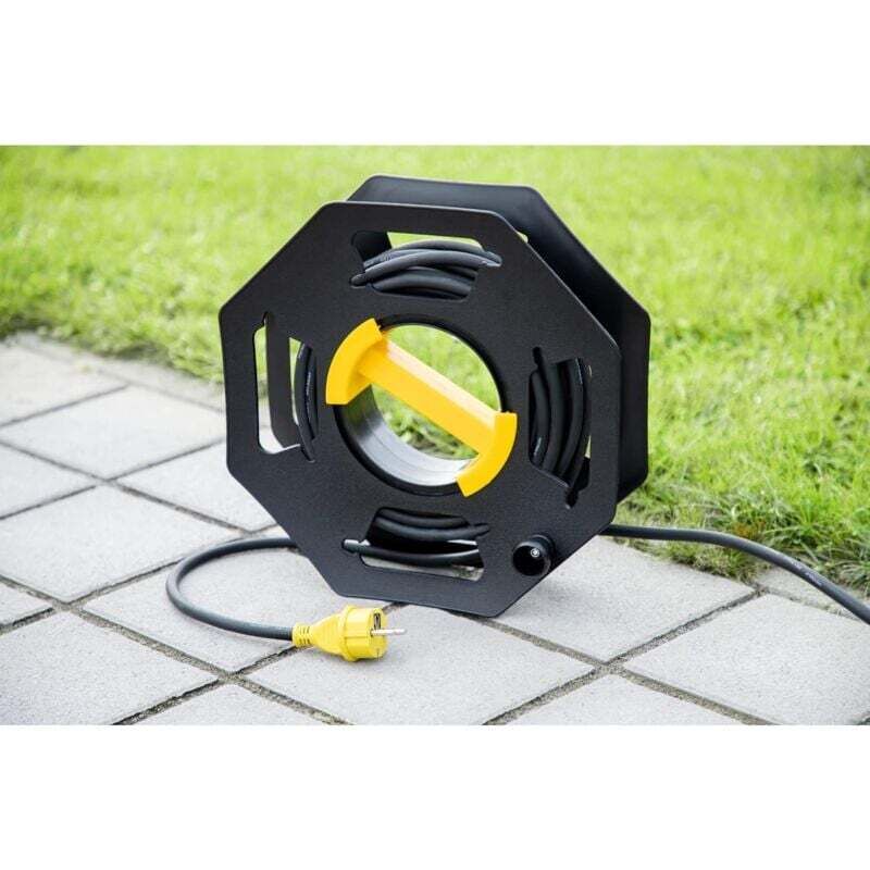 Caravan Cable Reel, Manual, Empty, For Camping And Household, Up To 25 M Of Cable, Plastic, Black And Yellow - Image 2