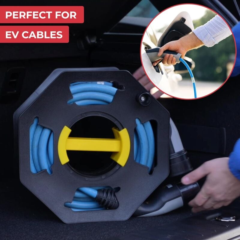 Caravan Cable Reel, Manual, Empty, For Camping And Household, Up To 25 M Of Cable, Plastic, Black And Yellow - Image 4