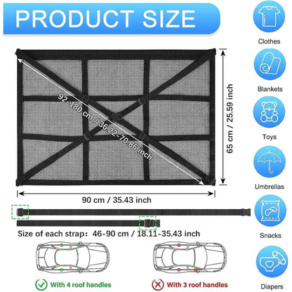 Car ROof Storage Net 90Cmx65Cm Universal Luggage Bag For Travel And Organizer Four ROof Armrests For Suv, Van - Image 2