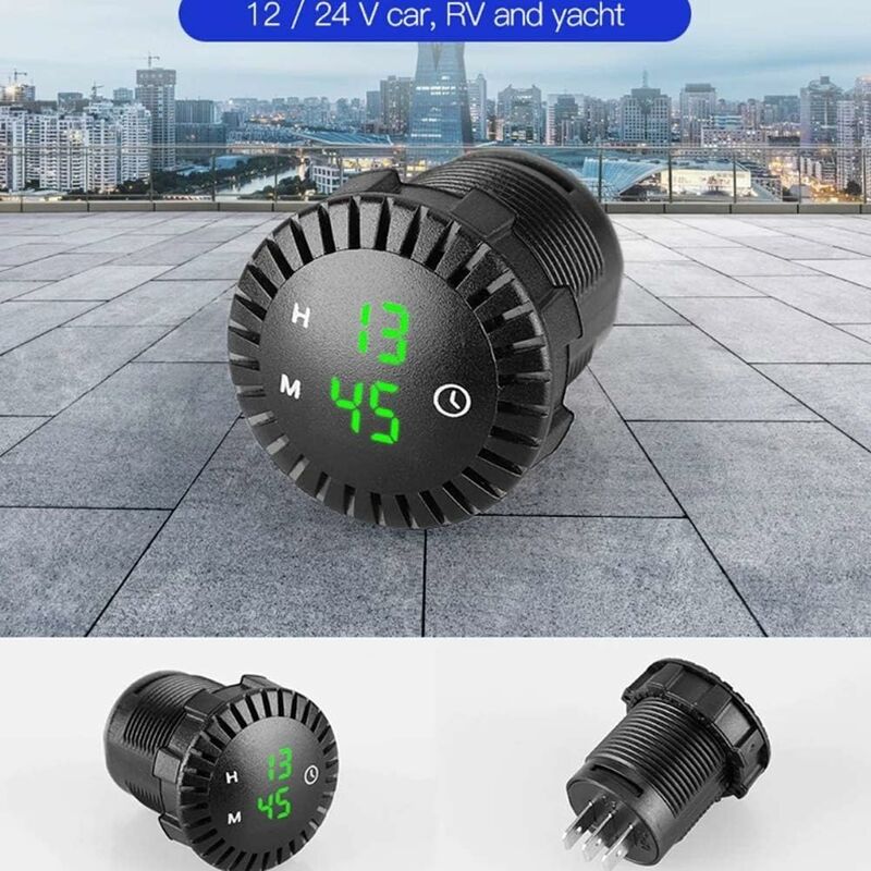 Car LED Clock Touch Clock Waterproof Car Digital Clock 12V/24V Mini LED Digital Clock Mini Motorcycle Clock Diameter - Image 4