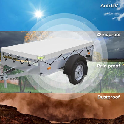 Flat Trailer Cover - 208 X 114 X 13 Cm - Dustproof - For 750 Kg Trailer - Grey - Image 4