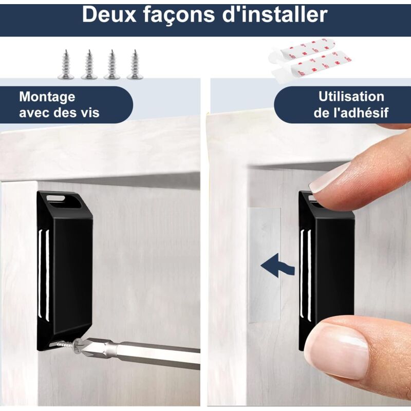 Magnetic Door Catches 4 Pack No Drilling Kitchen Cupboard Magnet Strong Magnet Closure For Cupboard Door, Drawer, - Image 2