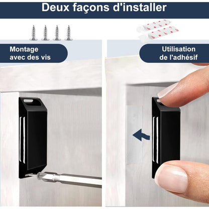 Magnetic Door Catches 4 Pack No Drilling Kitchen Cupboard Magnet Strong Magnet Closure For Cupboard Door, Drawer, - Image 2