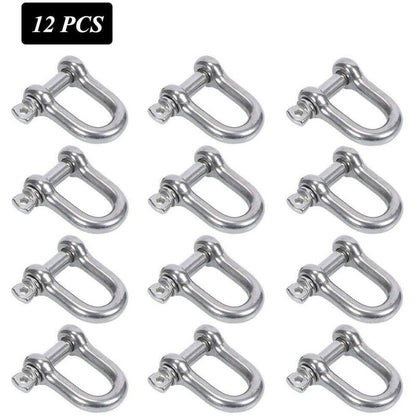 Stainless Steel Shackle 12 pcs M4 Stainless Steel Shackle Lifting Shackle Chain D Ring Shackle Pin Screw Buckle - Image 3