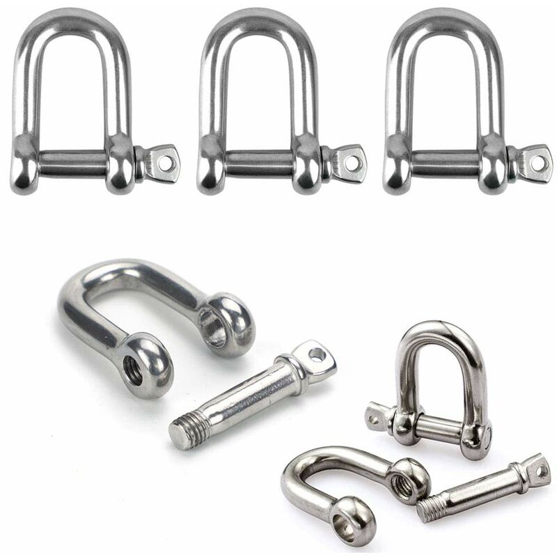 Stainless Steel Shackle 12 pcs M4 Stainless Steel Shackle Lifting Shackle Chain D Ring Shackle Pin Screw Buckle - Image 4