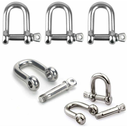 Stainless Steel Shackle 12 pcs M4 Stainless Steel Shackle Lifting Shackle Chain D Ring Shackle Pin Screw Buckle - Image 4