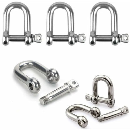 Stainless Steel Shackle 12 pcs M4 Stainless Steel Shackle Lifting Shackle Chain D Ring Shackle Pin Screw Buckle - Image 4