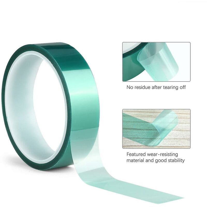 2 ROlls Green High Temperature Polyester Masking Tape Pet Powder Coated Ideal For Painting, Anodizing Applications - Image 3