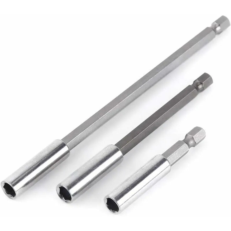 3 pcs 1/4" Magnetic Bit Holder Screwdriver Extension Hex Shank 60Mm 100Mm 150Mm Screwdriver Bit Extension