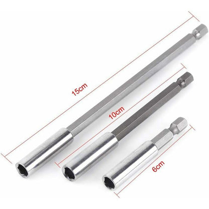 3 pcs 1/4" Magnetic Bit Holder Screwdriver Extension Hex Shank 60Mm 100Mm 150Mm Screwdriver Bit Extension - Image 2