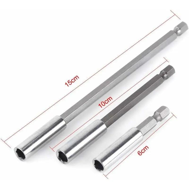 3 pcs 1/4" Magnetic Bit Holder Screwdriver Extension Hex Shank 60Mm 100Mm 150Mm Screwdriver Bit Extension - Image 2