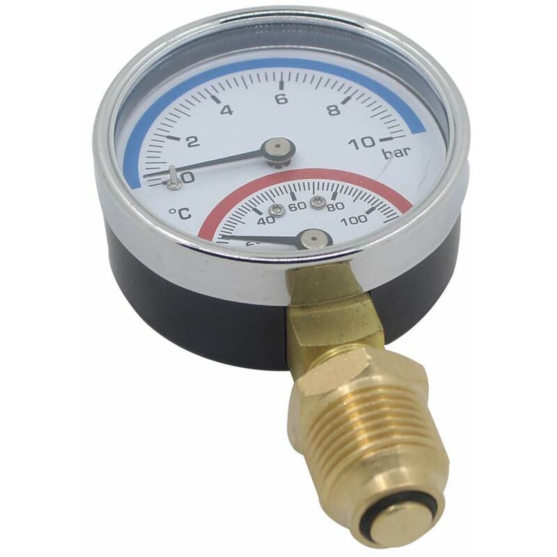 Thermomanometer 80Mm Pressure Gauge Temperature Thermometer Boiler Heating Radial Thread (80Mm 0-16Bar 1/4") - Image 3