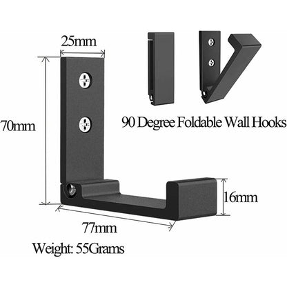 4 Pack Foldable Wall Hooks - Invisible Coat Hooks, Aluminum Wall Hook, Aluminum Alloy Wall Hanging Hook 90° Foldable - Image 2