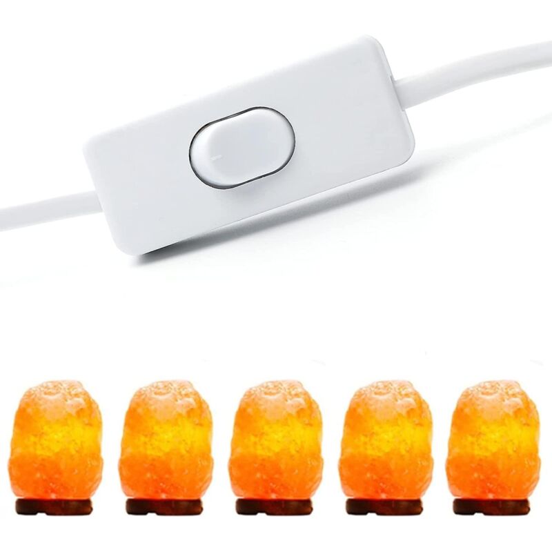 Salt Lamp Cable With Switch - E14-1.8M - Salt Lamp Socket, White - Image 2