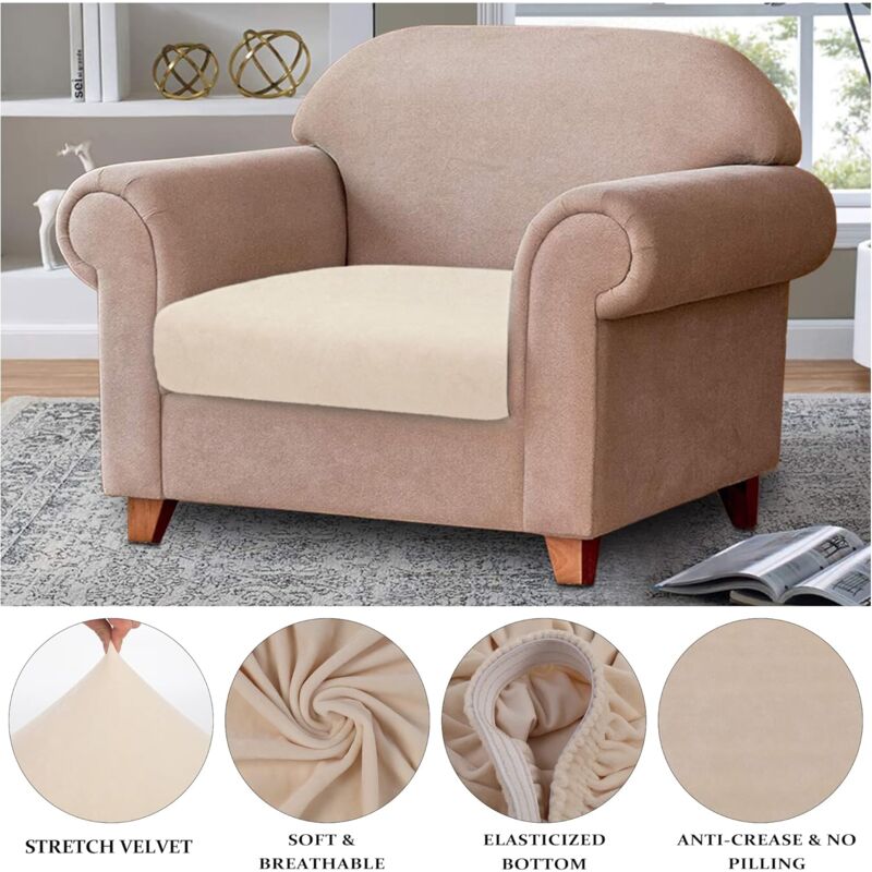 Velvet Cushion Cover Sofa Cushion Furniture Protector Cover Sofa Seat Cover For Couch Velvet Cushion Cover 1 Seater For - Image 3