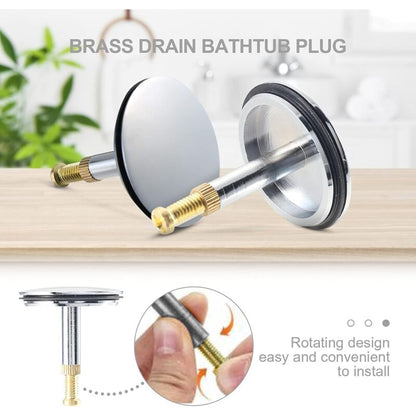 Universal Bathtub Plug Ø 43 Mm, Brass Drain Plug With Chrome-Plated Surface, Rustproof, For Regular Bathtub Drainage, - Image 4