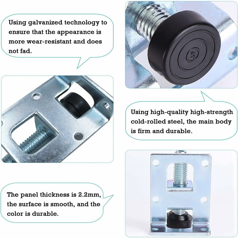 Adjustable Furniture Leveling Feet Galvanized Iron M10 Levelers For Furniture, Tables, Cabinets, Workbenches And - Image 2