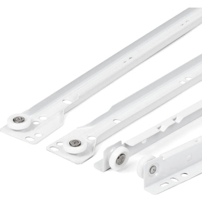 Drawer Slides 400Mm - Pack Of 2 (1 Pair) White Drawer Slide Rails, Partial Extension Slide System - Easy Assembly