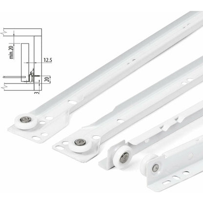 Drawer Slides 400Mm - Pack Of 2 (1 Pair) White Drawer Slide Rails, Partial Extension Slide System - Easy Assembly - Image 3