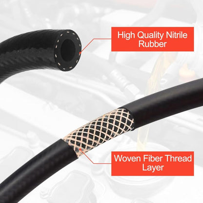 1 Meter Fuel Hose, 6Mm Inner Diameter Diesel Hose, Fuel Pipe With 8 pcs Hose Clamps, Fuel Line For Truck, Car, Tractor - Image 3
